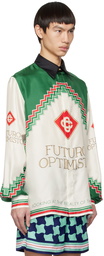 Casablanca Green & White Futuro Optimisto Shirt