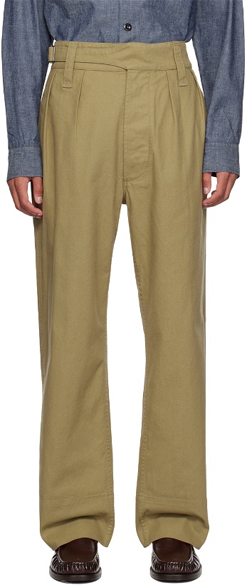 Photo: MHL by Margaret Howell Khaki Side Cinch Trousers