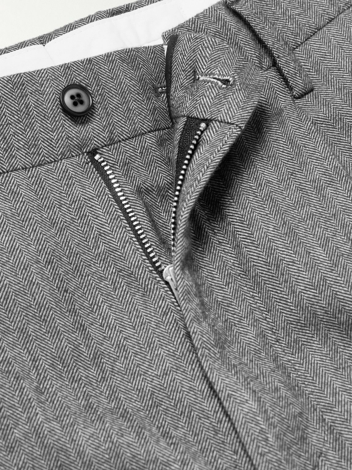 NN07 - Justin 10001 Straight-Leg Herringbone Wool and Cotton-Blend