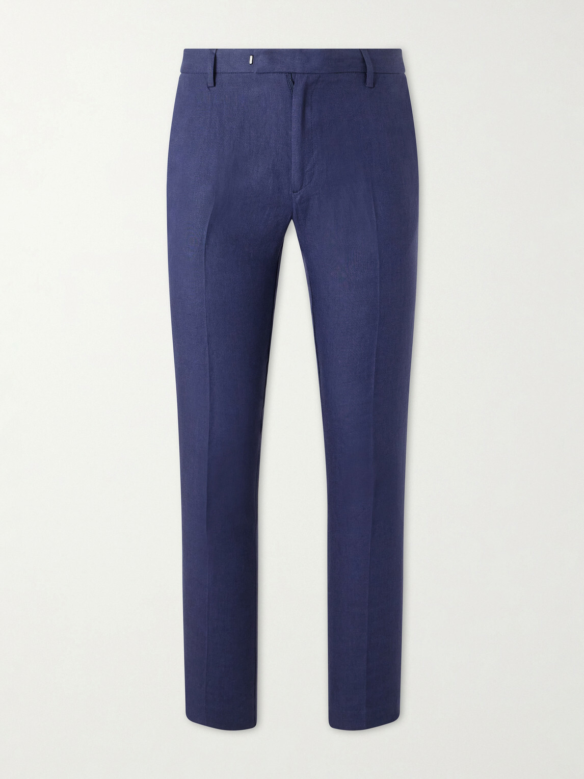 Sunspel - Straight-Leg Pleated Linen Suit Trousers - Blue
