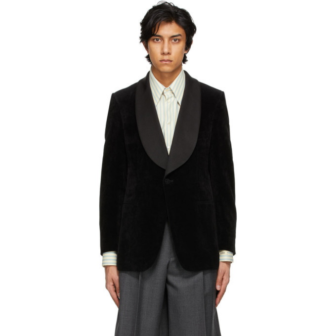 Photo: Gucci Black Velvet Contrast Collar Blazer