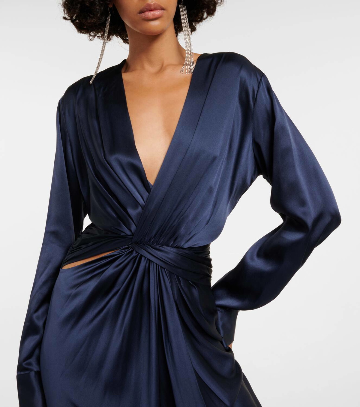 christopher esber triquetra dress blue Christopher Esber Triquetra Front Tie Shirt Dress
