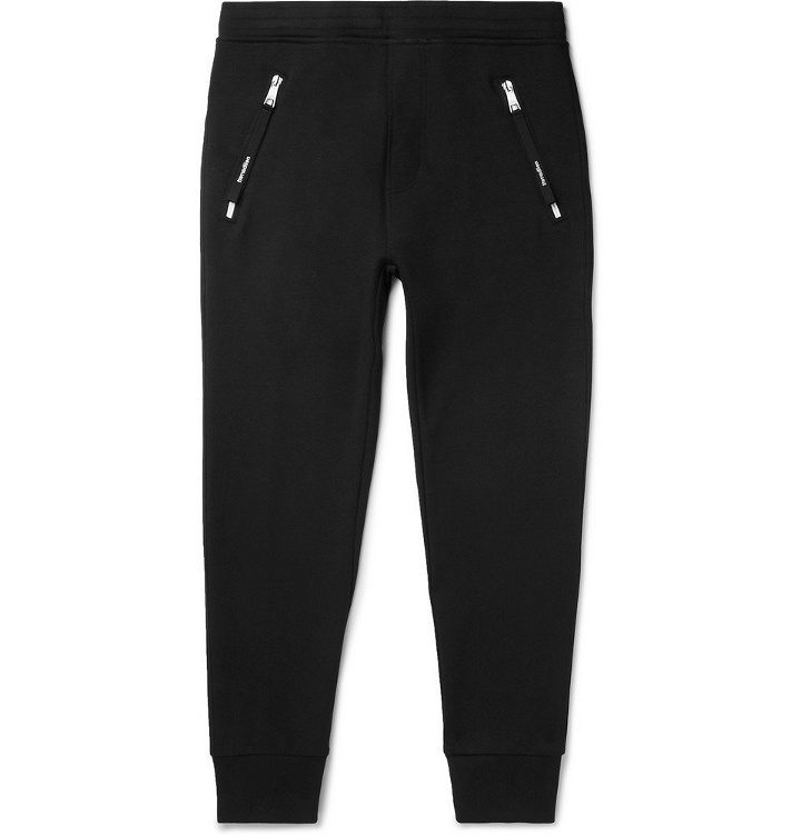 Photo: Neil Barrett - Slim-Fit Stretch-Cotton and Modal-Blend Jersey Sweatpants - Men - Black