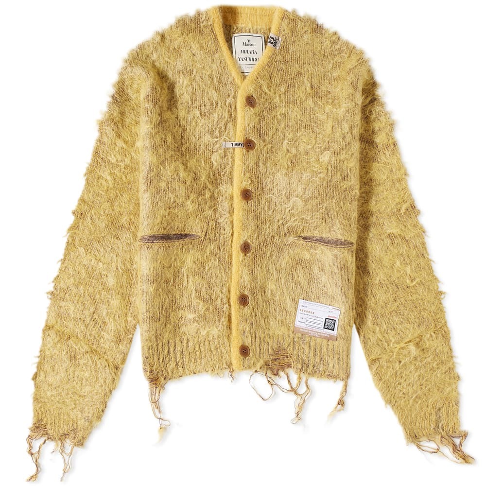 Maison MIHARA YASUHIRO Men's Brushed Knit Cardigan in Yellow