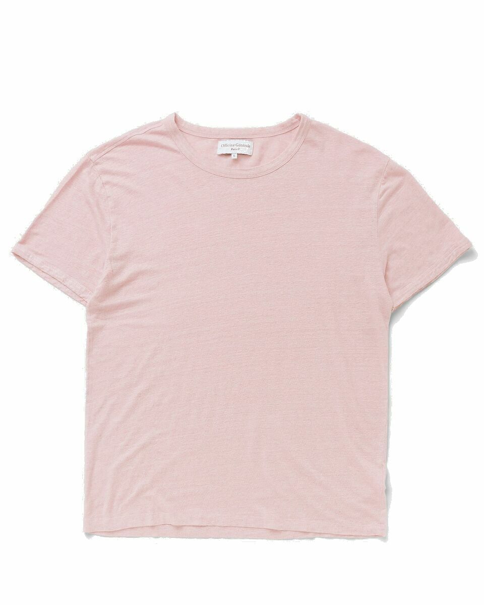 Photo: Officine Générale Tee Heather French Linen Pink - Mens - Shortsleeves