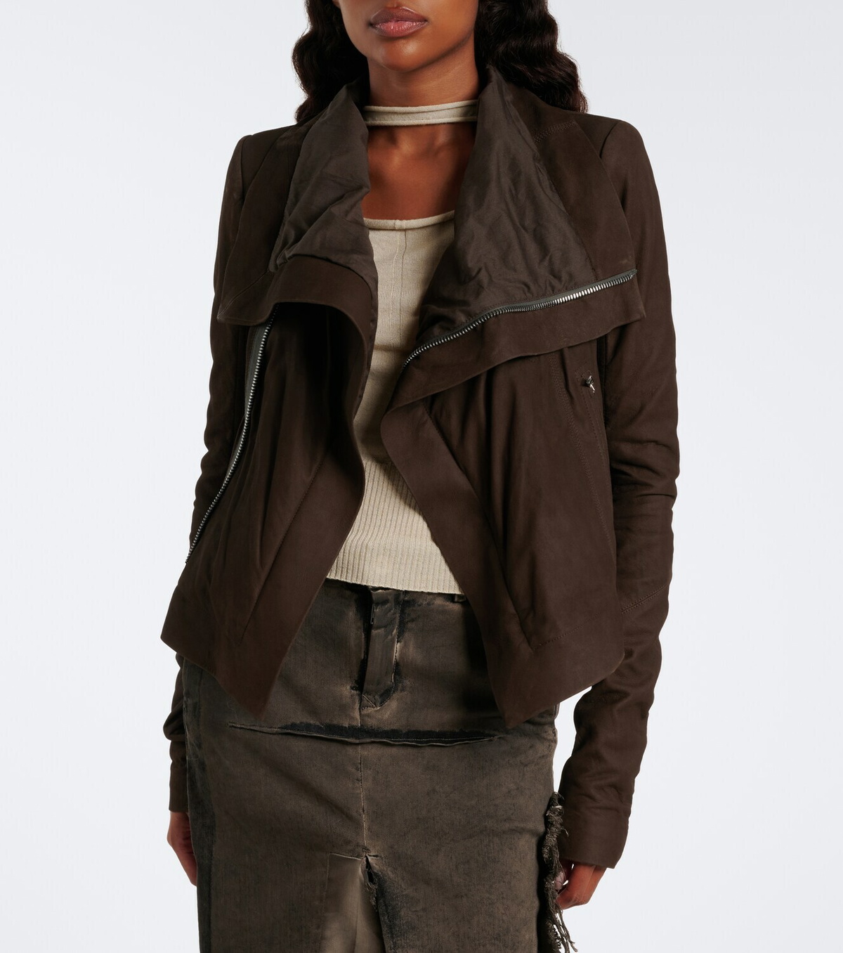 Rick Owens Classic Biker suede jacket