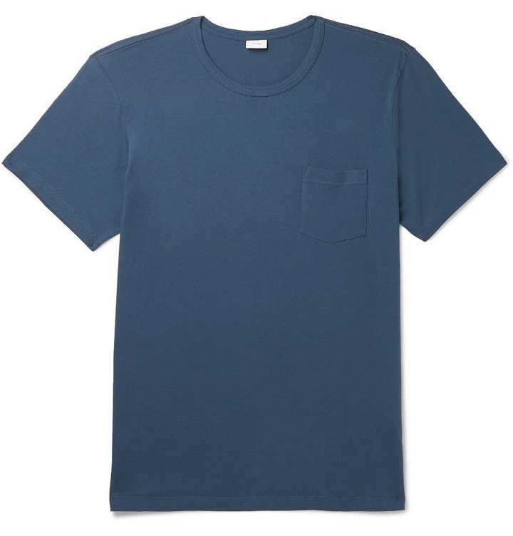 Photo: Onia - Johnny Printed Cotton-Blend Jersey T-Shirt - Navy