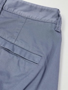 Stone Island - Straight-Leg Stretch Organic Cotton Satin-Twill Trousers - Blue