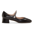 Miu Miu Black Crystal Ballerina Heels