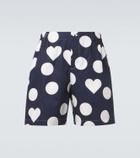 Jacquemus Caleçon polka-dot cotton poplin shorts