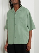 LOEWE - Paula's Ibiza Oversized Convertible-Collar Logo-Embroidered Woven Shirt - Green