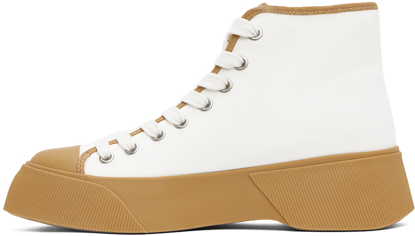 JW Anderson White & Tan High Top Sneakers JW Anderson