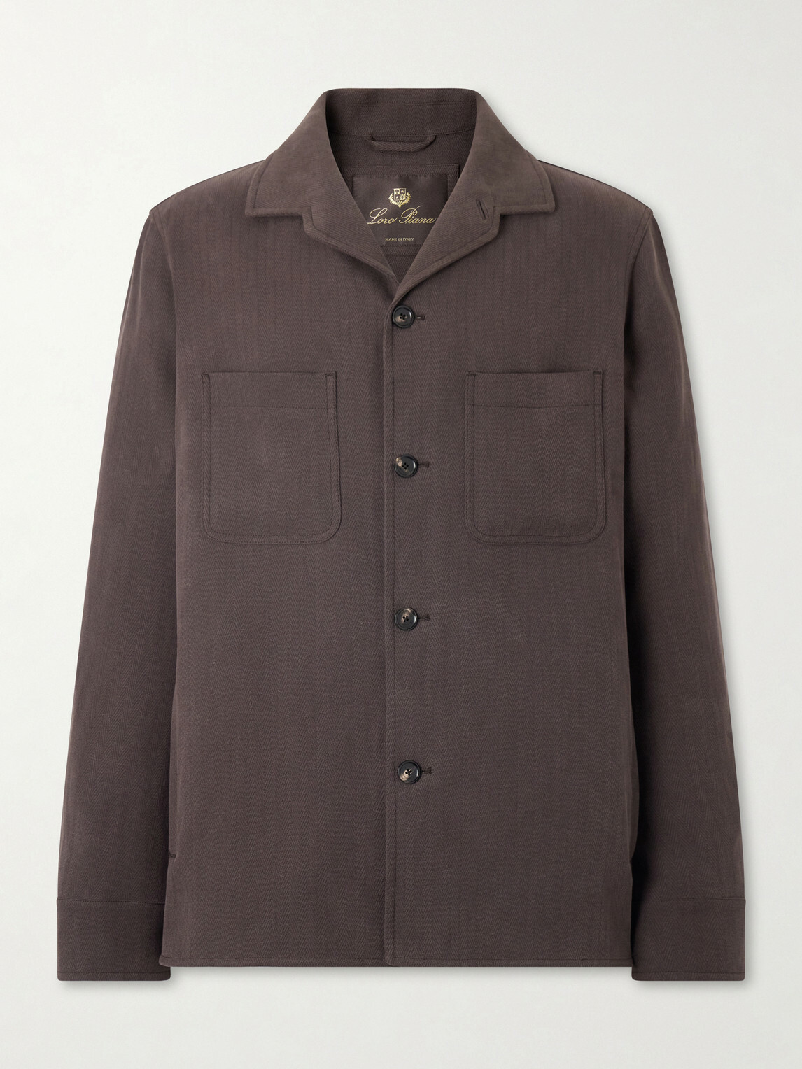 Loro Piana - Evandro Herringbone Linen Overshirt - Brown