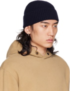 ZEGNA Black Rolled Brim Beanie