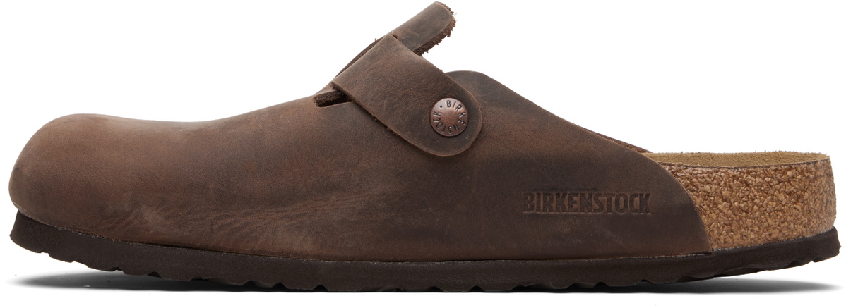 Birkenstock Brown Regular Boston Soft Footbed Slip-on Loafers