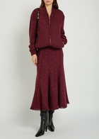 Gabriela Hearst Winslow Speckled Wool-blend Bomber Jacket Bordeaux