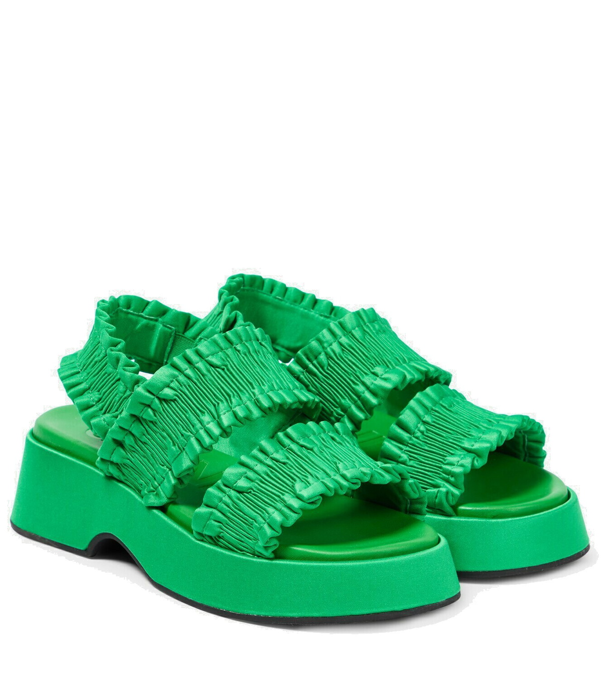 【関税＆送料込み】Ganni Eyelets Sandals GANNI Buckled Platform Sandals | Neutrals | FARFETCH