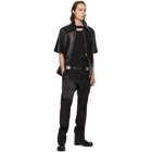 1017 ALYX 9SM Black Leather Double Collar Short Sleeve Shirt