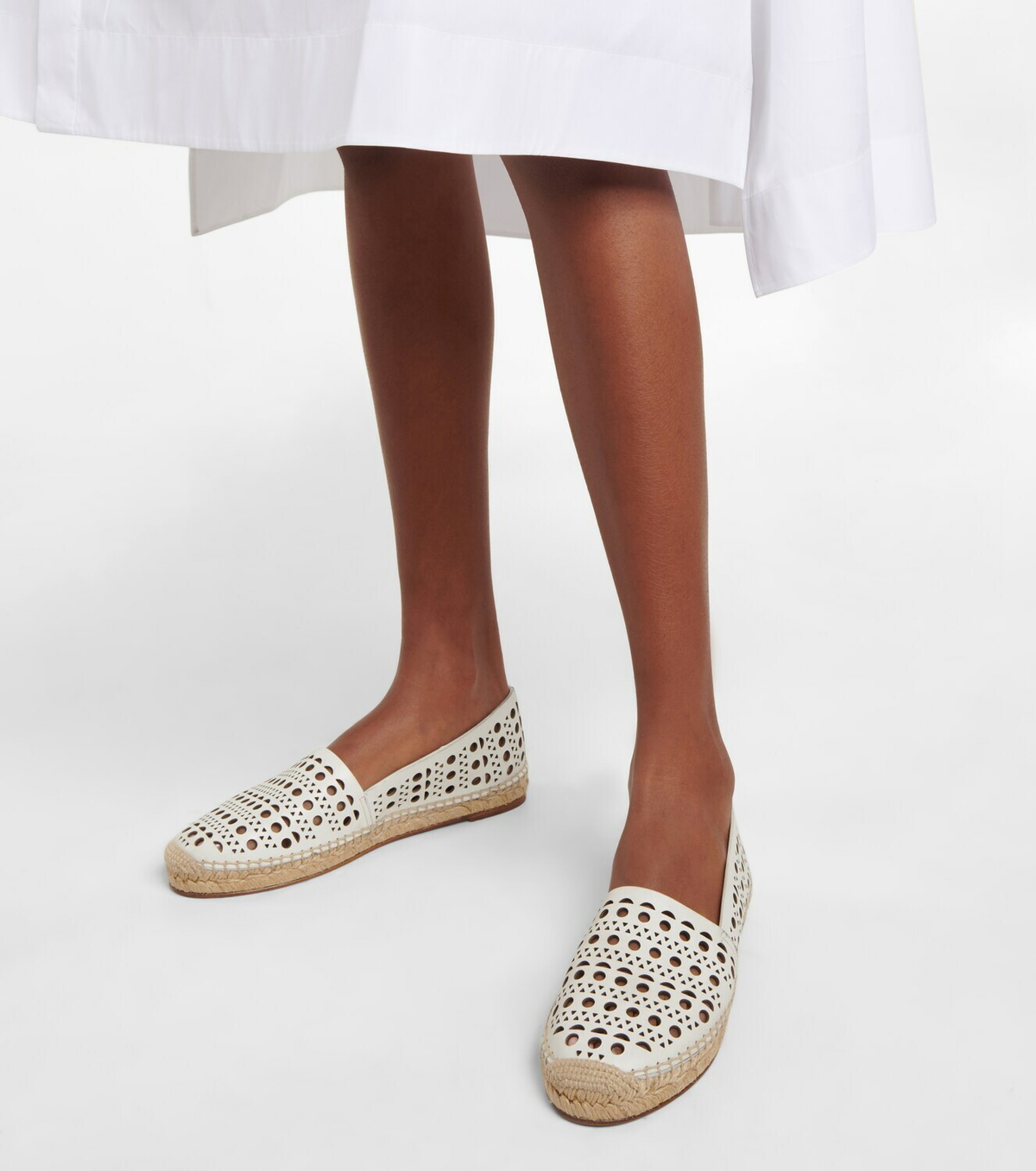 Alaïa Laser-cut leather espadrilles