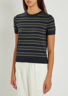 Vince Striped Cotton and Cashmere-blend T-shirt Stripe