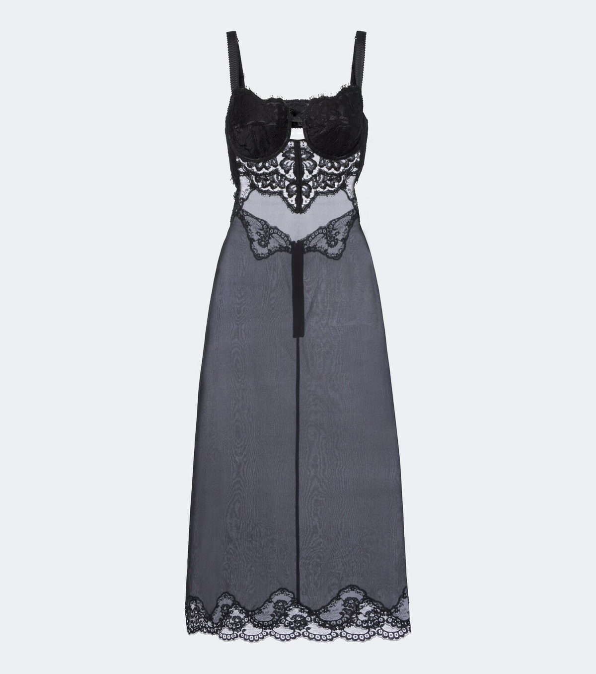 Dolce&Gabbana Lace-trimmed silk-blend midi dress