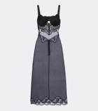 Dolce&Gabbana Lace-trimmed silk-blend midi dress