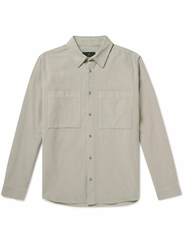 Photo: Belstaff - Foundry Garment-Dyed Cotton-Corduroy Shirt - Gray