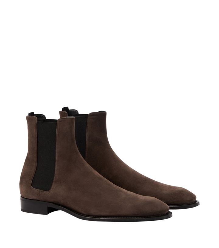 Photo: Saint Laurent Aurelien suede Chelsea boots