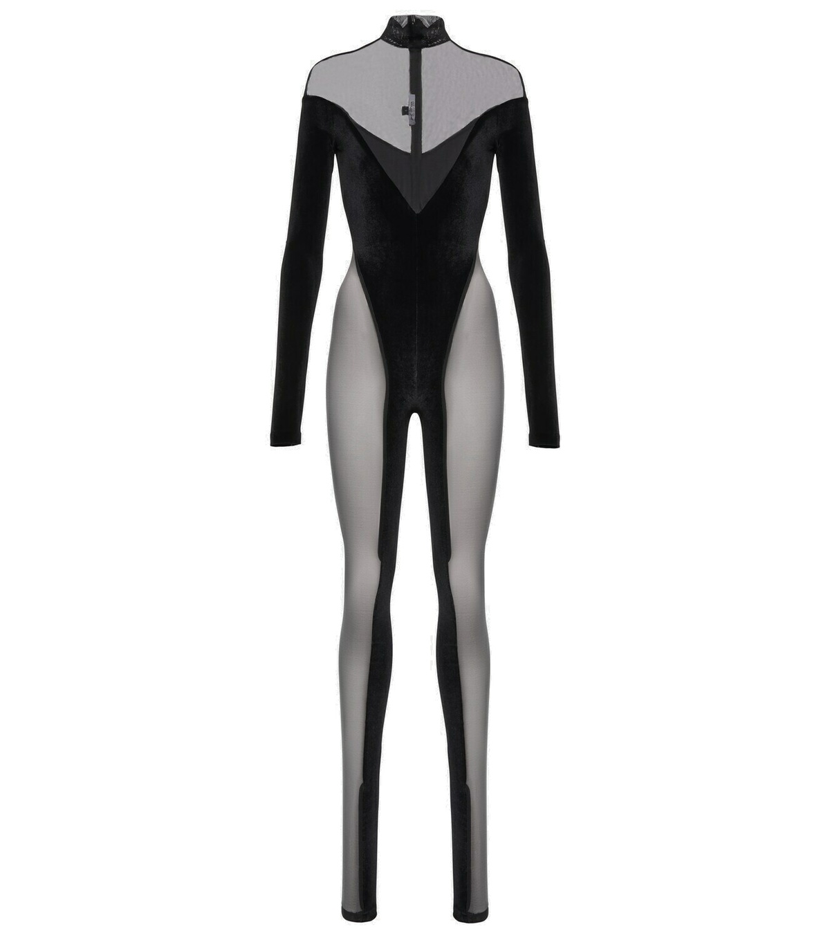 Photo: LaQuan Smith Velvet and mesh catsuit