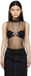 JUNEYEN Black Sheer Turtleneck