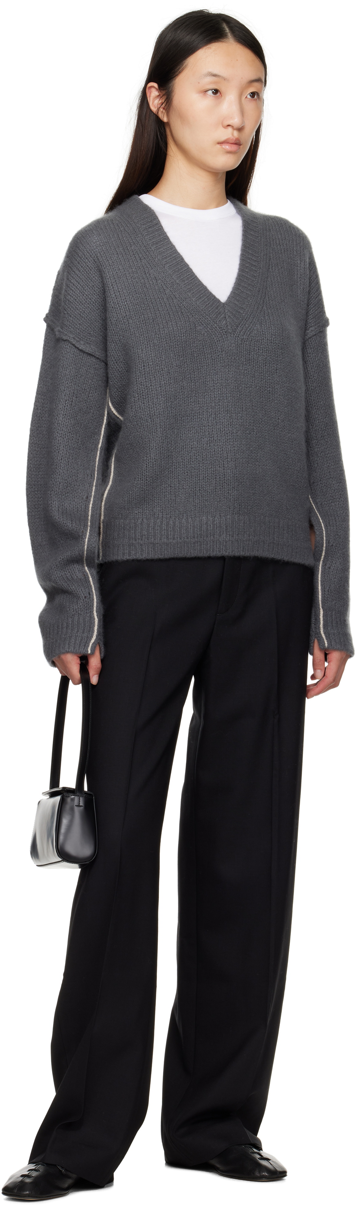 Maria McManus Black High Waisted Wide Leg Trousers