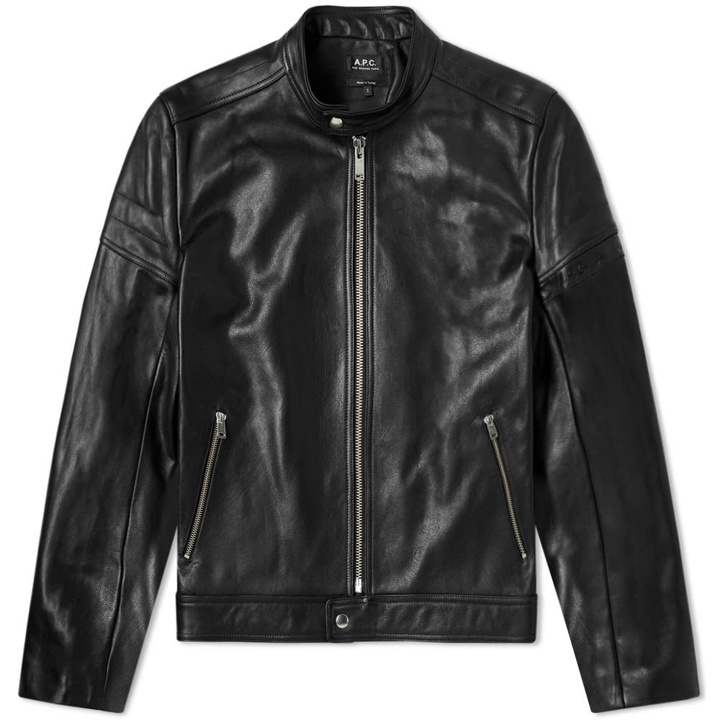 Photo: A.P.C. Coffee Racer Leather Jacket