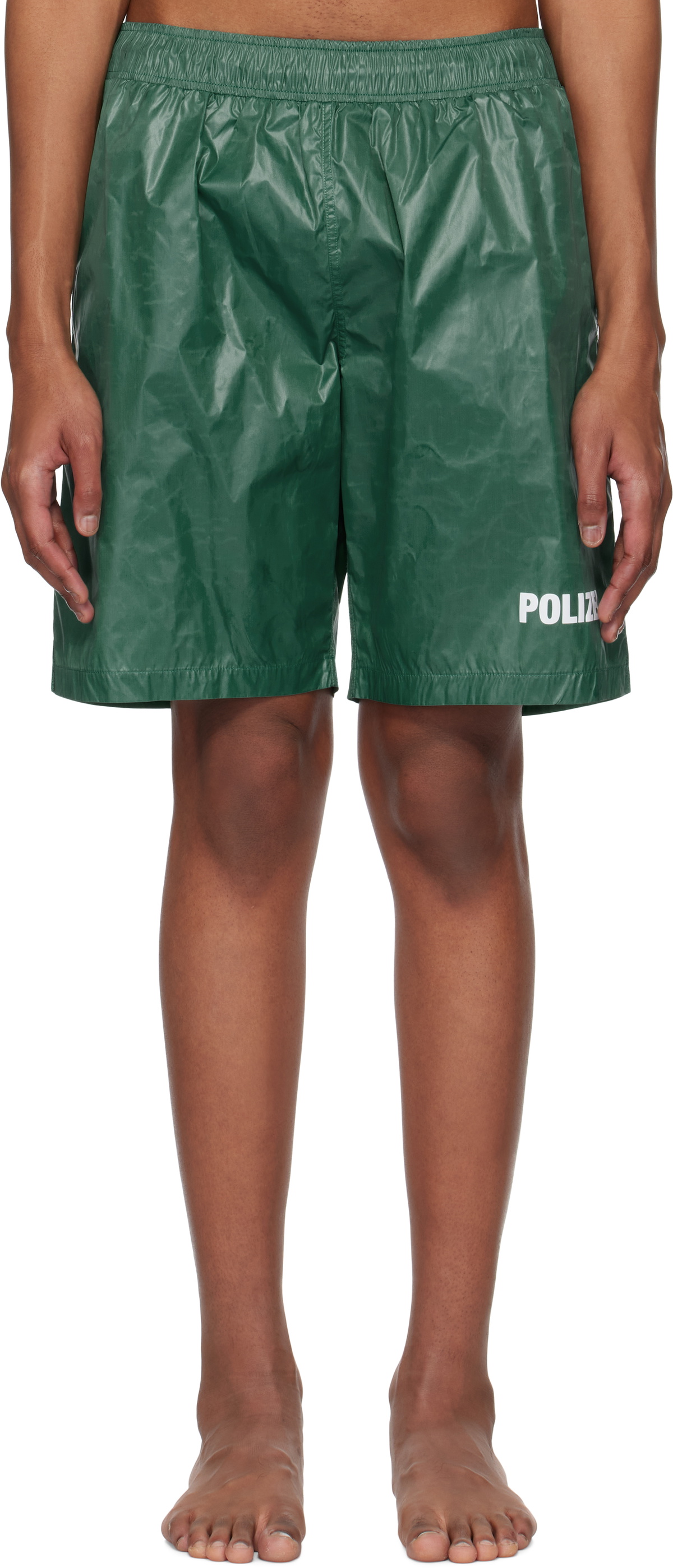 VETEMENTS Green 'Polizei' Swim Shorts