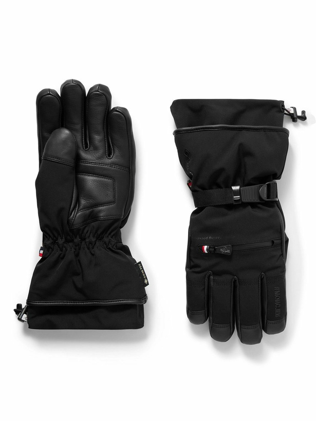 Photo: Moncler Grenoble - Leather-Trimmed GORE-TEX Ski Gloves - Black