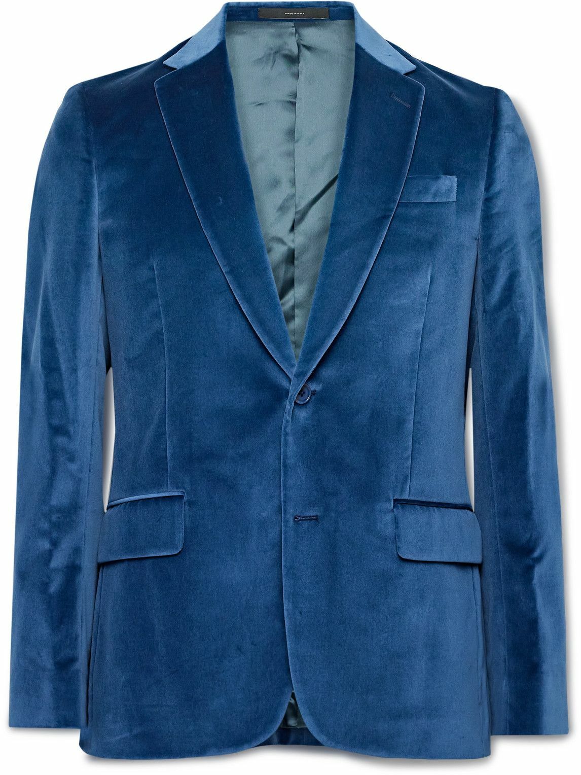 Paul Smith Slim Fit Cotton Velvet Tuxedo Jacket Blue