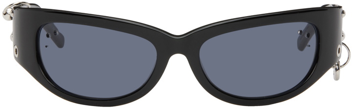 Justine Clenquet SSENSE Exclusive Black Drew Sunglasses  display picture 1