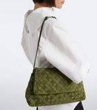 Bottega Veneta Giorno Intrecciato suede crossbody bag