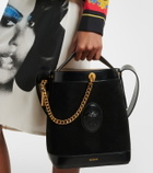 Versace La Medusa suede shoulder bag