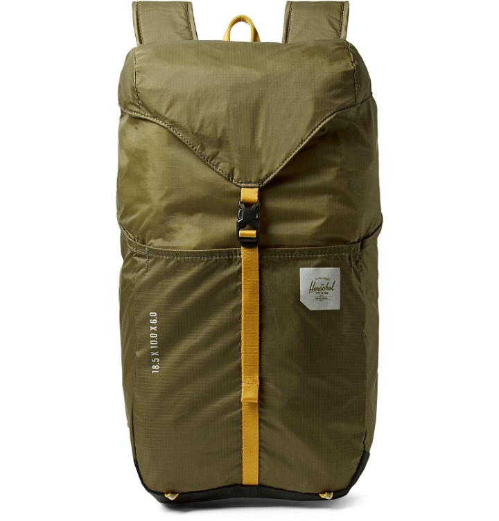 Photo: Herschel Supply Co - Trail Daypack Packable Ultralight Nylon-Ripstop Backpack - Green