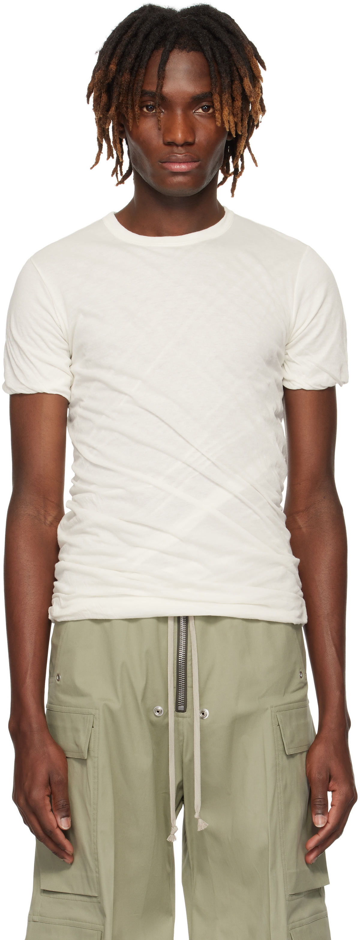 Rick Owens White Hollywood Double SS T-shirt Rick Owens