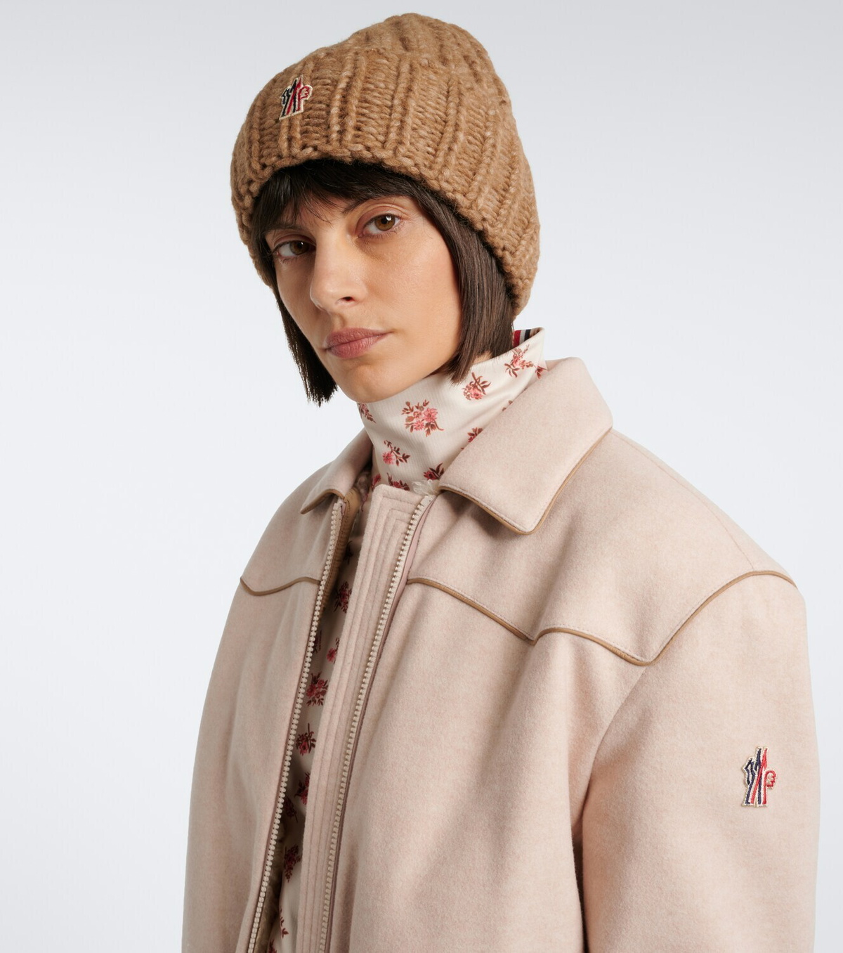 Moncler Grenoble Logo alpaca and wool-blend beanie