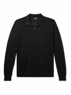 Zegna - Slim-Fit High Performance™ Wool Half-Zip Sweater - Black