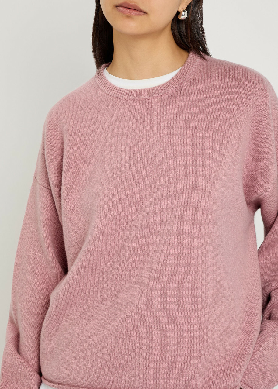 Extreme Cashmere N°426 Comfy Roll-trimmed Cashmere-blend Jumper - Pink - One Size
