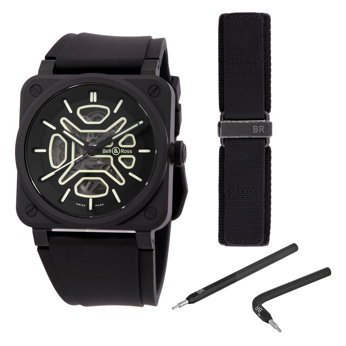 Bell and Ross Br 03 Automatic Black Dial Mens Watch BR03A-LM-SKCE/SRB