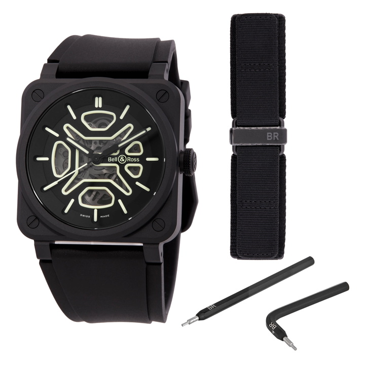 Photo: Bell and Ross Br 03 Automatic Black Dial Mens Watch BR03A-LM-SKCE/SRB