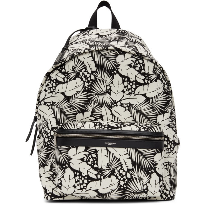 Photo: Saint Laurent Black and White Printed City Backpack