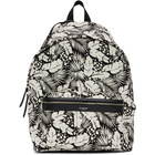 Saint Laurent Black and White Printed City Backpack