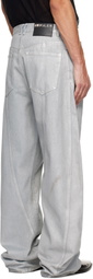 Mugler Blue Oversized Spiral Jeans