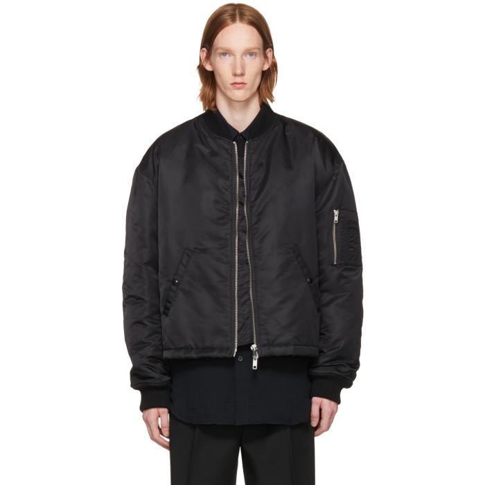 Raf Simons Black Any Way Out of This Nightmare Short Bomber Jacket ...