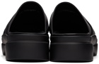 Solid Homme Black Leather Clog Slippers